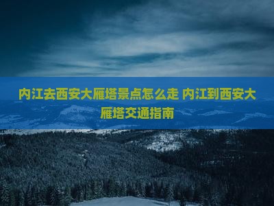 内江去西安大雁塔景点