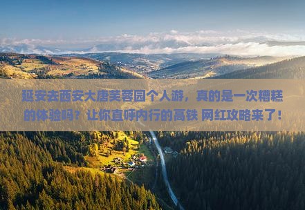 延安去西安大唐芙蓉园个人游