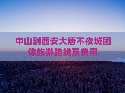 中山到西安大唐不夜城团体旅游