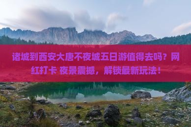 诸城到西安大唐不夜城五日游