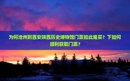 为何沧州到西安陕西历史博物馆门票如此难买？下如何顺利获取门票？