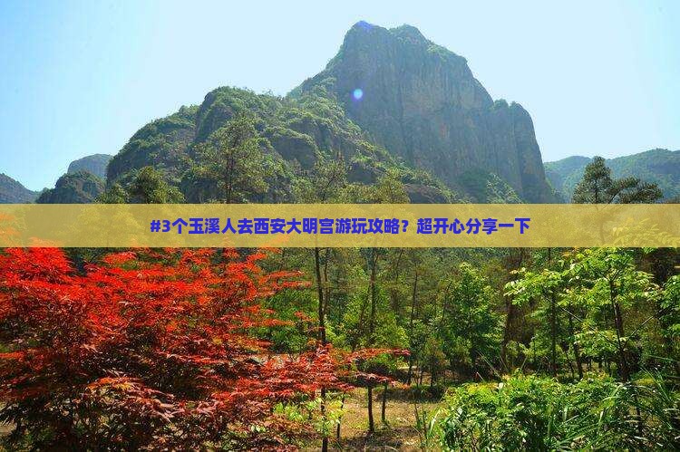 #3个玉溪人去西安大明宫游玩攻略？超开心分享一下