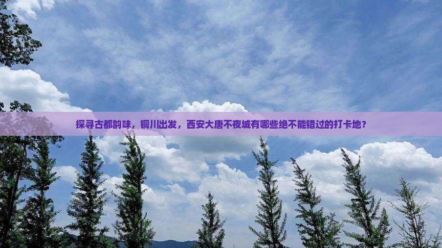 探寻古都韵味，铜川出发，西安大唐不夜城有哪些绝不能错过的打卡地？