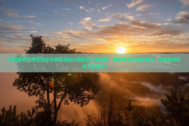 如何规划兰州至西安大明宫遗址公园的五日游行程，解决交通与住宿痛点，享柿浸式历史文化体验？