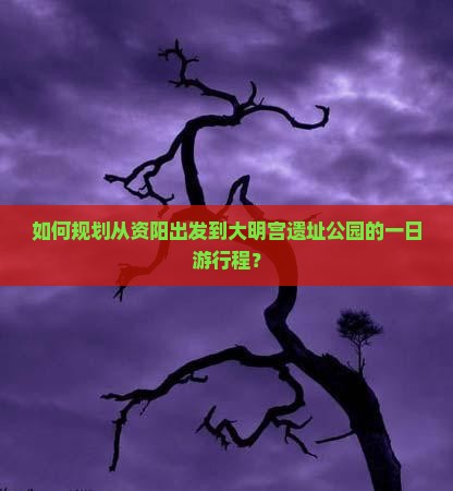 如何规划从资阳出发到大明宫遗址公园的一日游行程？