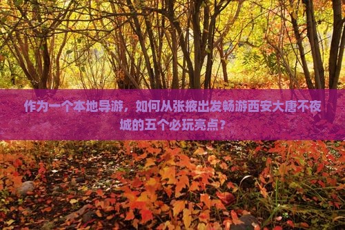 作为一个本地导游，如何从张掖出发畅游西安大唐不夜城的五个必玩亮点？