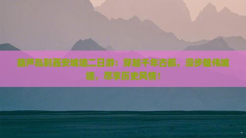 葫芦岛到西安城墙二日游