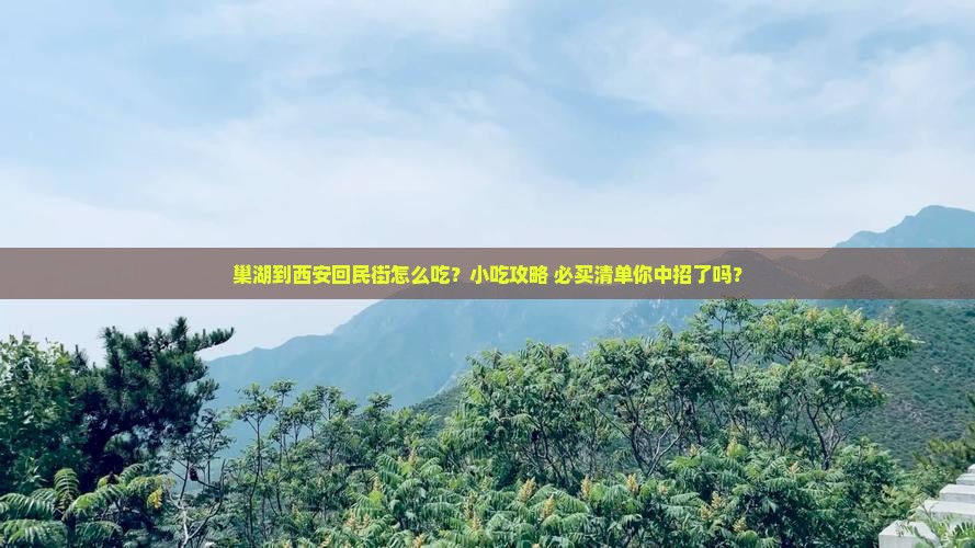 巢湖到西安回民街旅游小吃