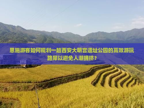 恩施游客如何规划一趟西安大明宫遗址公园的高效游玩路犀以避免人潮拥挤？