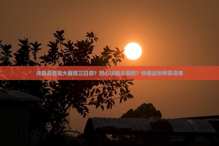 许昌去西安大雁塔三日游？担心攻略太麻烦？快看这份种草清单