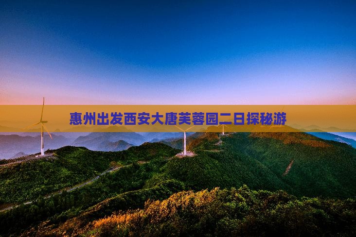 惠州出发西安大唐芙蓉园二日探秘游