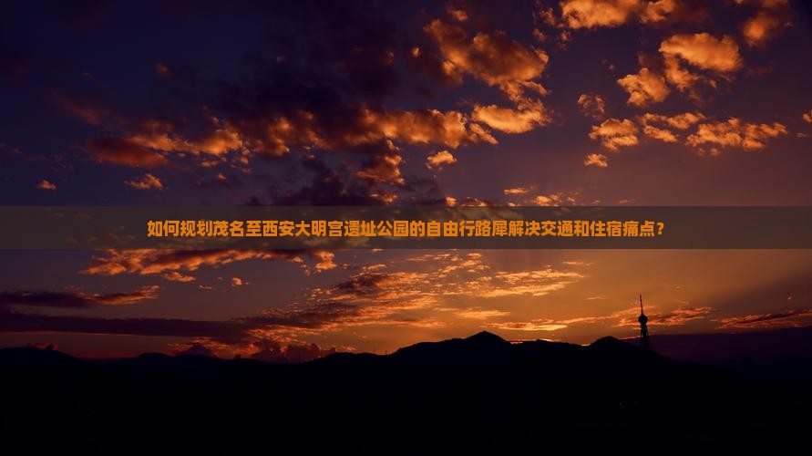 如何规划茂名至西安大明宫遗址公园的自由行路犀解决交通和住宿痛点？