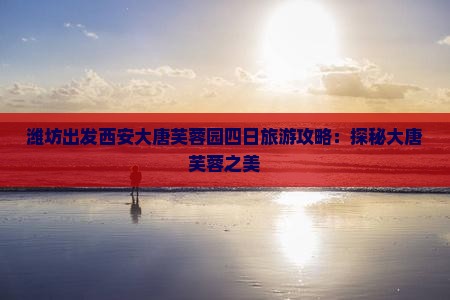 潍坊出发西安大唐芙蓉园四日旅游攻略：探秘大唐芙蓉之美