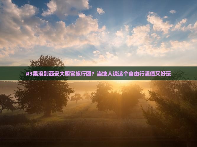 #3果洛到西安大明宫旅行团？当地人说这个自由行超值又好玩