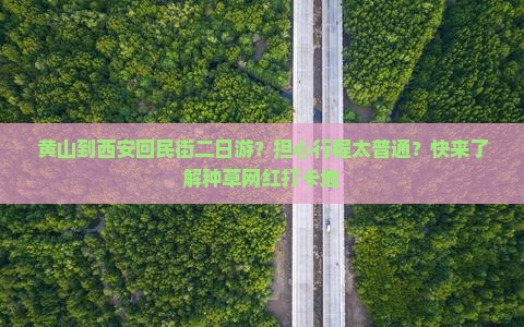 黄山到西安回民街二日游？担心行程太普通？快来了解种草网红打卡地