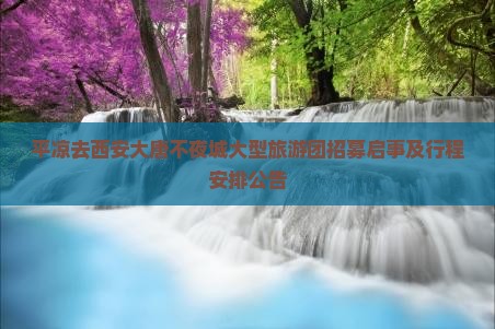 平凉去西安大唐不夜城大型旅游团招募启事及行程安排公告