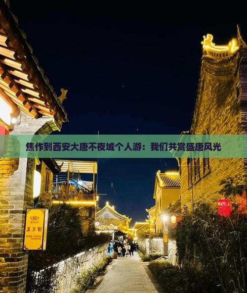 焦作到西安大唐不夜城个人游：我们共赏盛唐风光