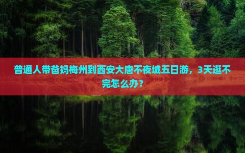 普通人带爸妈梅州到西安大唐不夜城五日游，3天逛不完怎么办？