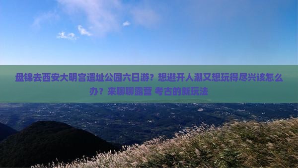 盘锦去西安大明宫遗址公园六日游？想避开人潮又想玩得尽兴该怎么办？来聊聊露营+考古的新玩法