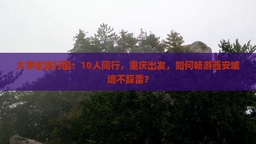 大学生旅行团：10人同行，重庆出发，如何畅游西安城墙不踩雷？
