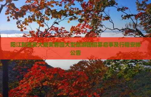 阳江到西安大唐芙蓉园大型旅游团招募启事及行程安排公告