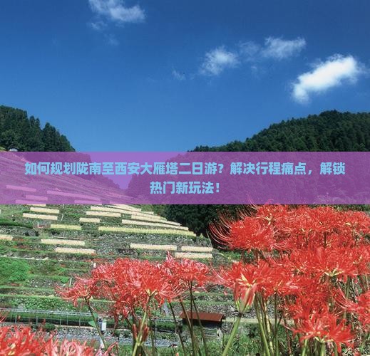 如何规划陇南至西安大雁塔二日游？解决行程痛点，解锁热门新玩法！