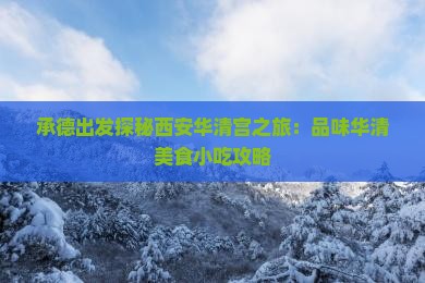 承德出发探秘西安华清宫之旅：品味华清美食小吃攻略