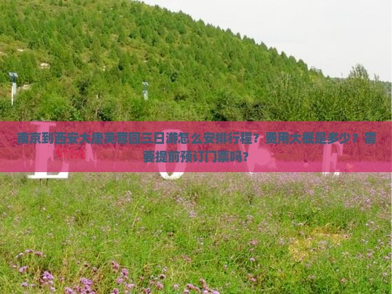 南京到西安大唐芙蓉园三日游怎么安排行程？费用大概是多少？需要提前预订门票吗？