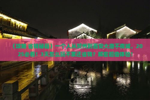 贺州到西安大唐不夜城个人游