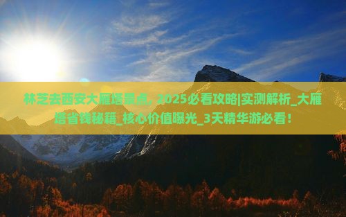 林芝去西安大雁塔景点