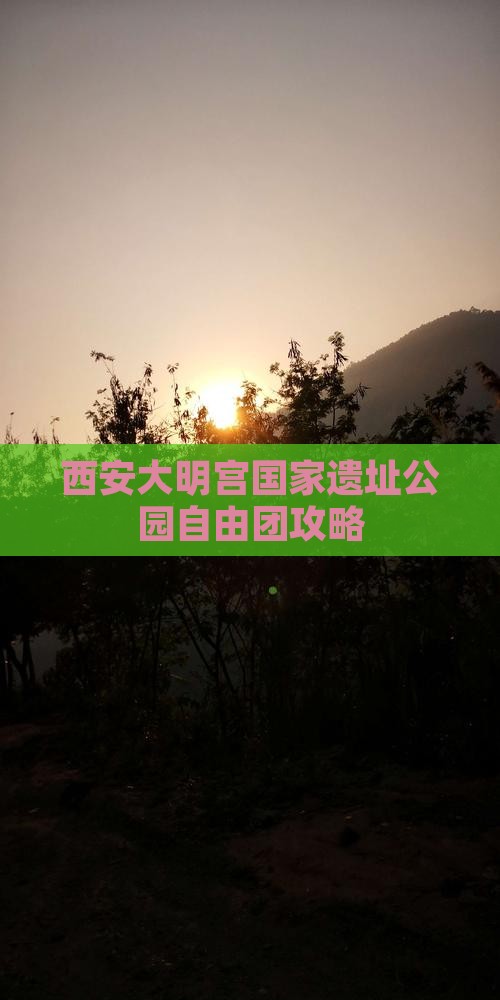 天水去西安大明宫国家遗址公园自由团