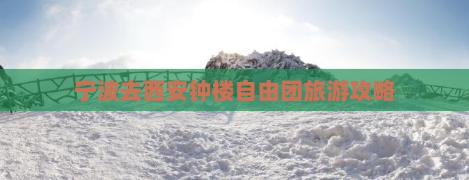 宁波去西安钟楼自由团