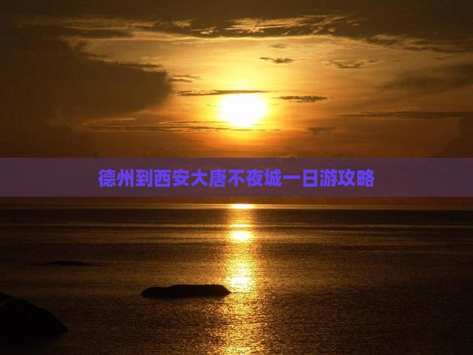 德州到西安大唐不夜城一日游