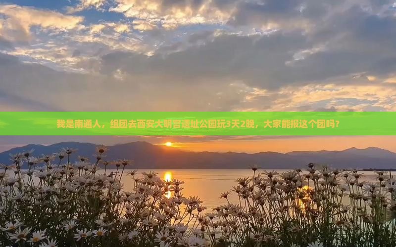 我是南通人，组团去西安大明宫遗址公园玩3天2晚，大家能报这个团吗？