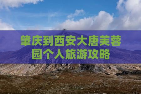 肇庆到西安大唐芙蓉园个人旅游攻略