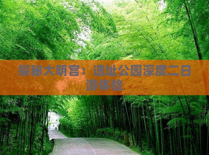探秘大明宫：遗址公园深度二日游体验