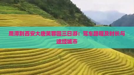 鹰潭到西安大唐芙蓉园三日游：驾车路程及时长与途经城市
