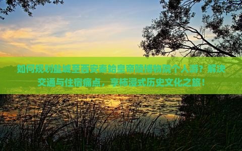 如何规划盐城至西安秦始皇帝陵博物院个人游？解决交通与住宿痛点，享柿浸式历史文化之旅！