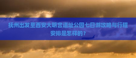 抚州出发至西安大明宫遗址公园七日游攻略与行程安排是怎样的？