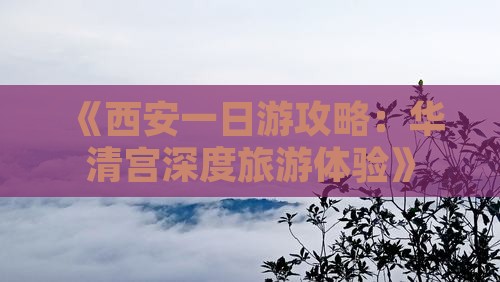 《西安一日游攻略：华清宫深度旅游体验》