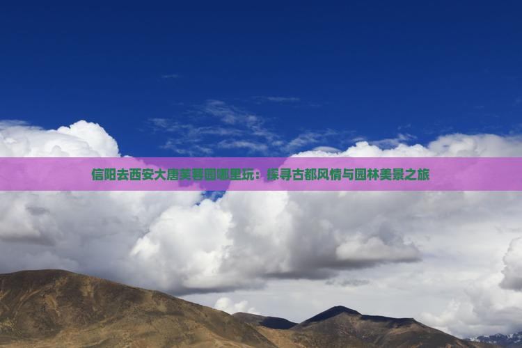 信阳去西安大唐芙蓉园哪里玩：探寻古都风情与园林美景之旅