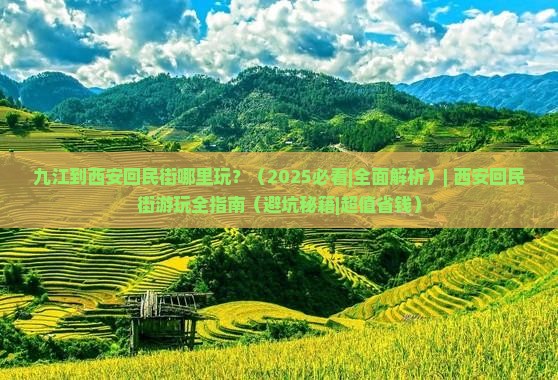 九江到西安回民街哪里玩