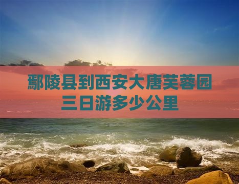 鄢陵县到西安大唐芙蓉园三日游