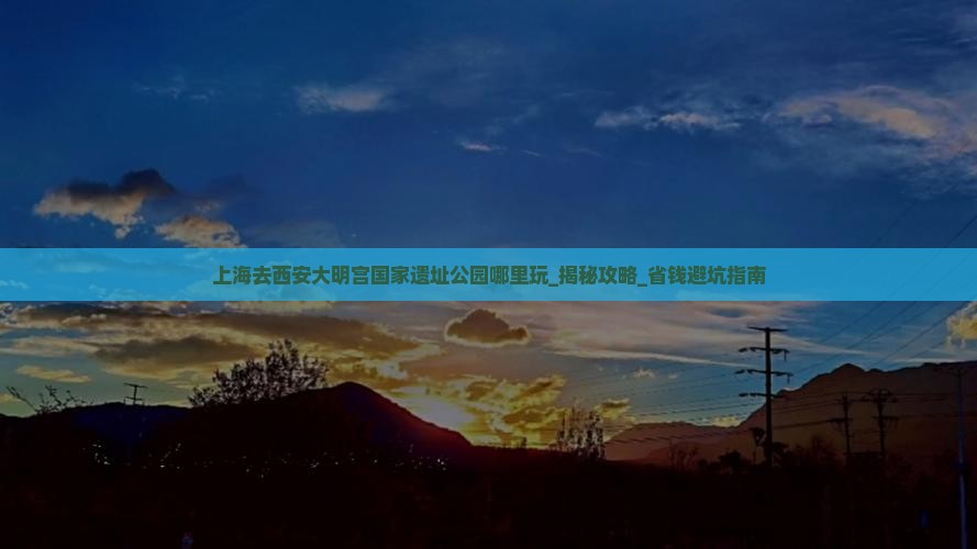 上海去西安大明宫国家遗址公园哪里玩