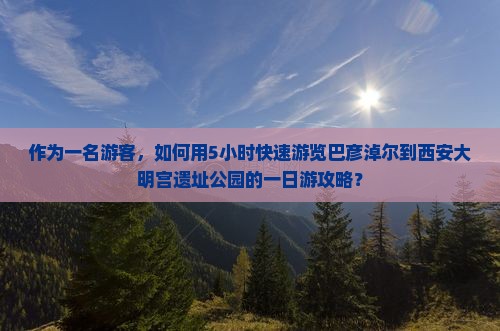 作为一名游客，如何用5小时快速游览巴彦淖尔到西安大明宫遗址公园的一日游攻略？