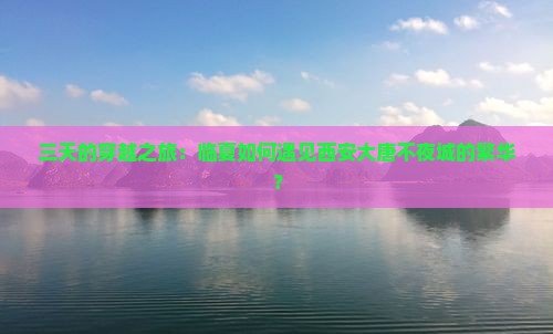 三天的穿越之旅：临夏如何遇见西安大唐不夜城的繁华？