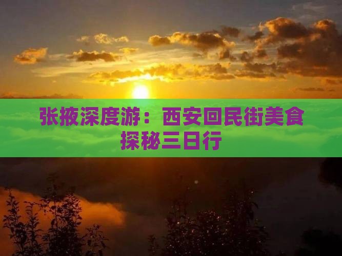 张掖深度游：西安回民街美食探秘三日行