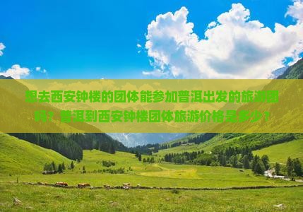 想去西安钟楼的团体能参加普洱出发的旅游团吗？普洱到西安钟楼团体旅游价格是多少？
