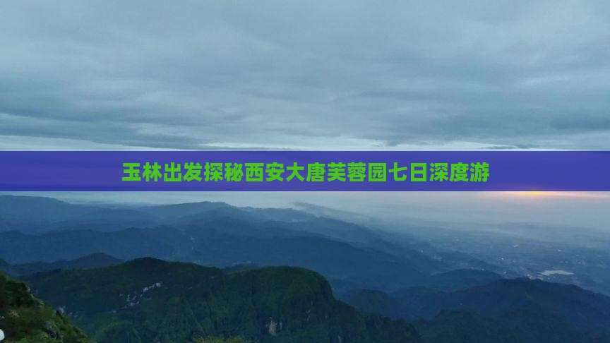 玉林出发探秘西安大唐芙蓉园七日深度游