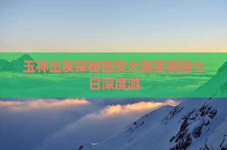 玉林出发探秘西安大唐芙蓉园七日深度游